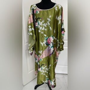 Kim Lai vintage Silk tunic dress kimono beach cover size XS SM L